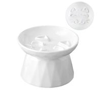 Slow Feeder Bowl for Cats,Anti-Vomiting Cat Puzzle Feeder Fish Pool Design | Raised Pet Bowl Spill-Proof, Not Black Chin, for Dog and Cat, for Healthy Eating Diet