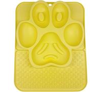 Slow Feeder Bowl for Dogs & Cats，Silicone Lick Mat & Dog Food Mat with Suction Cups for Anxiety Relief to Keep Them Busy, Perfect for Bathing Grooming (Yellow)