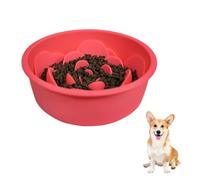 Slow Feeder Bowl, Non-Slip Silicone Pet Food Bowl with Suction Cups, Anti-Gulping Pet Bowls for Quick Eaters, Dishwasher Puzzle Dog Food Dish