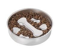 Slow Feeder Bowl - Puppy Slow Feeder Bowl Dog Dishes | Stainless Steel Container Anti Choking Food Dish, Interactive Feeding Supplies for Small Large Breed Bloat Stop