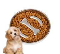 Slow Feeder Bowls for Dogs - Dog Food Slow Feeder Bowl Stainless Steel | Anti-Tip Base Healthy Eating Plate, Medium Large Pet Care Raised Basin for Indoor Outdoor Home Use
