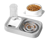 Slow Feeder Cat Bowl 2-in-1 Slow Feeding Auto Drinking Pet Feeder