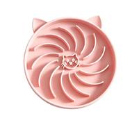 Slow Feeder Cat Bowl Silicone Easy Clean Dry Wet Food with Suction Cups | Slow feeder cat bowl silicone with suction cups stays firmly on tile floors. Spiral slow eating pace for dry