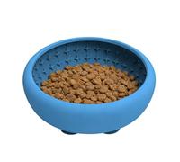 Slow Feeder Cat Bowl - Silicone Non-Slip Pet Dishes With Strong Suction Cup | Dog Puzzle Feeder Blue, Purple for Puppy Medium Pet Drinking Eating Water Standing Camping Car Home Outdoor Indoor Yard