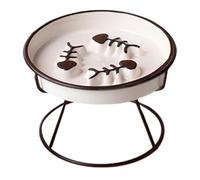 Slow Feeder Cat Bowl with Stand | Fun and Interactive Bloat Stop Feeder, Anti-Vomiting Puzzle Feeder Made of Ceramic Material