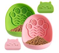 Slow Feeder Cat Bowl With Suction Cups & Scraper Heat Resistant And Dishwas