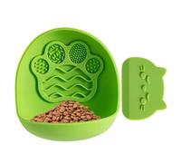 Slow Feeder Cat Bowl With Suction Cups & Scraper Heat Resistant And Dishwas