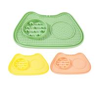 Slow Feeder Cat - Easy to Clean Silicone Bowl | Suction Cup Anti-Choking Lick Pad | Treat Dispenser Puzzle Mat | Feeding Accessory for Yogurt Cans Snacks Wet Food Dry Kibble Enrichment