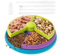 Slow Feeder Dog Bowl,3 Levels Puzzle Slow Feeder Toys,Rotate the Turntable Mentally Stimulation Toys with Toothbrush Set,Dog Brain Games Dish for Improve IQ Puzzle Bowl and Training