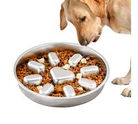 Slow Feeder Dog Bowl, Anti Gulp Dog Food Bowl With Non-Slip Base Stainless Steel Anti-Choking Slow Feeder Pet Supplies For Medium Breed, Fast Eater, Feeding, Eating, Treat, Water