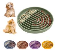 Slow Feeder Dog Bowl, Cat Bowls. Silicone Modern Fun Puzzle Food Grade, BPA Free Lick Mat for Healthy Eating, Stops Gulping & Choking. Non Slip & Dishwasher Safe. Small to Medium Dogs & Cats (Sage)
