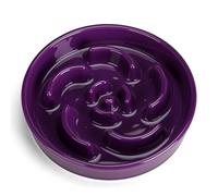 Slow Feeder Dog Bowl, Ceramic 8.3 inch Dog Food Bowls for Small, Medium, and Large Breed, Anti-Slip Maze Puzzle Food Dish to Slow Down Eating (Deep Purple, 8.3 inch)