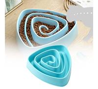 Slow Feeder Dog Bowl for Small to Medium Dogs Triangular Plastic Pet Dish with Base Ideal for Poodles and Corgis (B, 20.5x18.5x4.5cm)