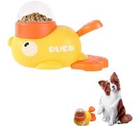 Slow Feeder Dog Bowl Interactive Duck Shaped Puzzle Food Dispensing Toy, Yellow Duck Pet Cat Automatic Feeding Machine Intelligent Interactive Dog Feeding Machine Dog Leakage Toy (Style A)