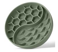 Slow Feeder Dog Bowl, Silicone Pet Food Bowls with Suction Cups, Non-Slip Dog Feeding Bowls Slow Down Pet Eating Speed for Fast Eaters, Anxiety Relief & Fun Added (Green)