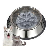 Slow Feeder Dog Bowl, Silicone Stainless Steel Insert Design, Puzzle Style Food Control Bowl, Safe Food and Water Dispenser for Dogs, Puppies, Cats