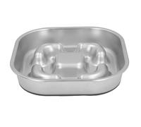 Slow Feeder Dog Bowl Stainless Steel, Dog Food Slow Feeding Bowl, Anti Slip Large Capacity with Dual Sides, Enhanced Health Slow Eating Bowl for Medium Large Dogs Cats, Easy