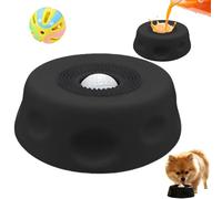 Slow Feeder Dog Bowl with Suction Cup Base Dog Licking Bowl with Ball Interactive Tongue Cleaning Dog Slow Feeder Bowl Dog Lick Bowl with Ball Lick Bowl for Small Medium Dogs & Cats (black)