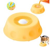Slow Feeder Dog Bowl with Suction Cup Base Dog Licking Bowl with Ball Interactive Tongue Cleaning Dog Slow Feeder Bowl Dog Lick Bowl with Ball Lick Bowl for Small Medium Dogs & Cats (yellow)