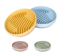 Slow Feeder Dog Bowls 2PCS, Puzzle Silicone Dog Feeding Bowls with Suction Cups, Anti-Choking, Non-Slip Design, Reduces Boredom, Anxiety, Ideal for Medium to Small Dogs & Cats - XAQMHSW