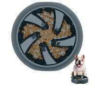 Slow Feeder Dog Bowls Bulldogs Medium Breed 2 Cup, Flat Face Large Frenchie English Bulldog Slow Feeder Bowl Short Snout, Shallow Slow Eating Maze for Fast Eater,BPA Free (Blue Gray)