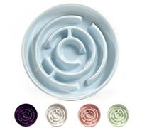 Slow Feeder Dog Bowls, Ceramic Dog Bowl with Anti-Slip, Slow Feeder & Non-Slip Design, Boredom and Anxiety Reducer, Suitable for All Breed Dogs and Cat(Ceramic-Blue)