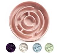 Slow Feeder Dog Bowls, Ceramic Dog Bowl with Anti-Slip, Slow Feeder & Non-Slip Design, Boredom and Anxiety Reducer, Suitable for All Breed Dogs and Cat(Ceramic-Pink)