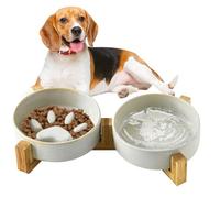 Slow Feeder Dog Bowls | Cute Paw Ceramic Dog Food And Water Bowl Set,Pet Supplies for Cat Feeding Watering Supplies Home Yard Garden