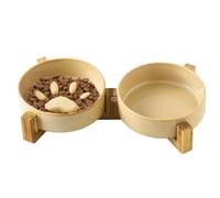 Slow Feeder Dog Bowls - Cute Paw Ceramic Slow Feeder and Water Bowl Set | Pet Supplies Accessory | Cat Feeding Watering Theme, Indoor Home Yard Garden Kitchen