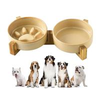 Slow Feeder Dog Bowls | Cute Paw Ceramic Slow Feeder And Water Bowl Set | Pet Supplies for Cat Feeding Watering Supplies Home Yard Garden