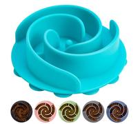 Slow Feeder Dog Bowls Insert, Bestalk Soft Silicone Slow Eating Feeder Insert with Suction Cups for Small, Medium and Large Dogs, Fit into Basic and Elevated Dog Bowls, Teal