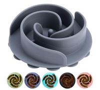 Slow Feeder Dog Bowls Insert, Bestalk Soft Silicone Slow Eating Feeder Insert with Suction Cups for Small, Medium and Large Dogs, Fit into Basic and Elevated Dog Bowls, Grey