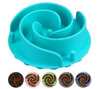 Slow Feeder Dog Bowls Insert, Bestalk Soft Silicone Slow Eating Feeder Insert with Suction Cups for Small, Medium and Large Dogs, Fit into Basic and Elevated Dog Bowls, Teal