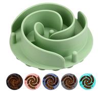 Slow Feeder Dog Bowls Insert, Bestalk Soft Silicone Slow Eating Feeder Insert with Suction Cups for Small, Medium and Large Dogs, Fit into Basic and Elevated Dog Bowls, Green