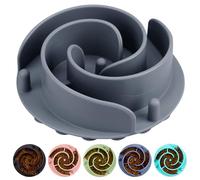 Slow Feeder Dog Bowls Insert, Bestalk Soft Silicone Slow Eating Feeder Insert with Suction Cups for Small, Medium and Large Dogs, Fit into Basic and Elevated Dog Bowls, Grey