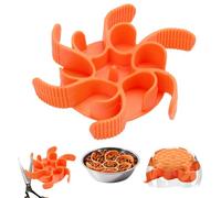 Slow Feeder Dog Bowls Insert Cuttable Slow Eating Bowl Insert Silicone Spiral Dog Bowl Insert with Strong Suction CupsBowls No Chocking Slow Down Eating Insert to Slow Down Eating Most Dog Bowl Orange