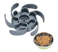 Slow Feeder Dog Bowls Insert,Third Generation upgradedSuper Firm Eating Bowl(Cuttable) for Large Breed and Medium Small Size Compatible with Regular Elevated Metal Glass Dog Bowl (Gray) (Grey)
