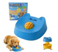 Slow Feeder Dog Bowls, Interactive Dog Lick Bowl With Rotating Ball, Silicone Non-Slip Suction Base Licking Toy For Bone Broth, Yogurt & Dry Kibble, Perfect For Large Medium Small Dogs Cats(Blue)
