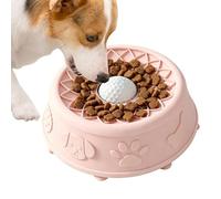 Slow Feeder Dog Bowls,Silicone Suction Cup Enrichment Toys,Interactive Slow Feeding Bowl with Rolling Ball - for Pets Feeding Eating Licking Snack Food Water Boredom