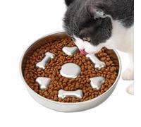 Slow Feeder Dog Bowls Stainless Steel - Slow Dog Feeding Bowl,Pet Stainless Steel Feed Bowl for Dogs or Cats, Slows Down Pets Eating