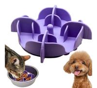 Slow Feeder- Dog Food Bowls, Puzzle Bowl | Slows Down Eating Maze Dogs Dishes, Dishwasher Safe Dog Suction Cups with Petal-Shaped Design for Feeding Indoor Outdoor 5.3x5.3x1.3inch