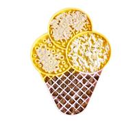 Slow Feeder Dog Mat - Slow Feeding Silicone Dog Bowls With Suction Cup | 21x15x1cm Ice Cream Shaped Food Dish, Dog Dishes With Suction Cup, Cat Feeder For Healthy Eating Diet, Pet Supplies