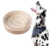 Slow Feeder Dogs Bowl Ceramic, Anti-Gulping Pet Slower Food Feeding Bowls, prevent obesity, bloating, and choking for Medium Dogs 2 cups white