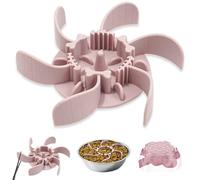Slow Feeder for Dog Bowl Insert Cuttable Small Slow Feeding Bowls Inserts Silicone Spiral Dog Bowl Insert with Strong Suction Cups Bowls No Chocking Slower Down Eating Puppy Lick Mat for Wet Food Pink