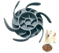 Slow Feeder Insert for Dog Bowls - Adjustable Silicone Mat with 36 Suction Cups, Cuttable to Fit & Prevent Bloat/Choking, for Fast Eaters, Fits Most Bowls (Grey)