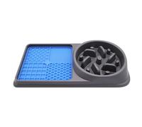 Slow feeder leak mat dog cat, 2 - in - 1 supply bowl with lick pad, anti -slip floor, silicone leak mat for dogs and cats, typing test and snack toys