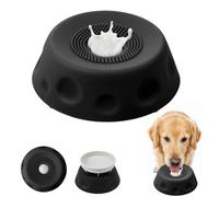 Slow Feeder Lick Bowl, Spillproof Ball-In Dogs Slow Feeder Bowls, Dog Liquid Treat Dispenser, Dog Cat Licks Toy, Versatile Pet Lick Bowl for Large Medium Small Dogs Puppy Nutrition Aid(black)