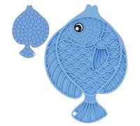 Slow Feeder Mat - Fish Shaped Feeding Mat for Cats | Slow Eating Mat, Puppy Enrichment Toy, Safe Treat Toy for Dogs with Suction Cup, Soft Silicone Dog Lick Pad for