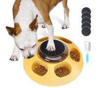 Slow Feeder Puzzle Dog Toy, Interactive Brain Stimulation for All Dog Breeds 3.7" Tall (Yellow)