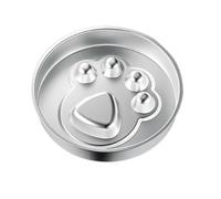 Slow Feeder - Stainless Steel Pet Food Bowl, Puzzle Meal Server, Eating Pace Regulation with Paw and Bone Design, Non Slip Base Ring, Ideal for Pets Digestive Health, 22x22x4cm